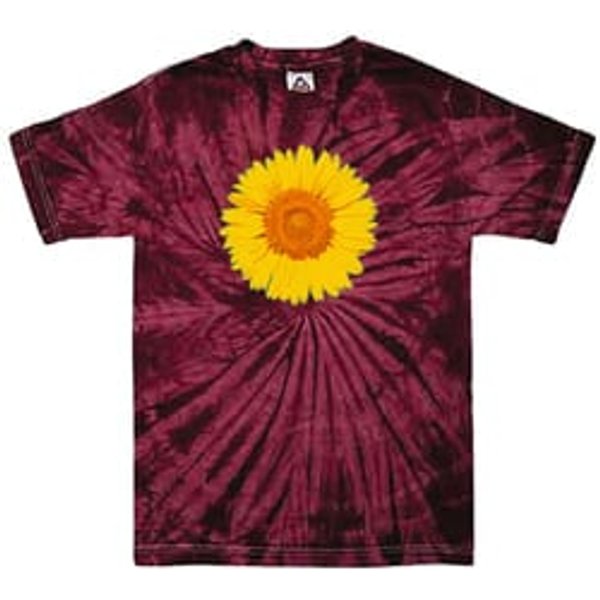 Sunflower Tie Dye Tshirt - Spider Crimson