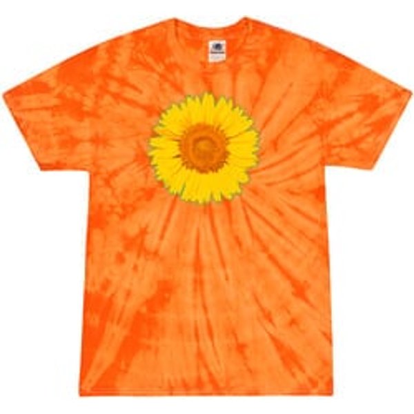 Sunflower Tie Dye Tshirt - Spider Orange