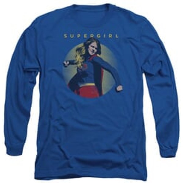 Supergirl Long Sleeve Shirt Classic Hero Royal Blue Tee T-Shirt