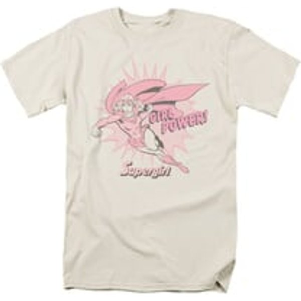 Supergirl Shirt Girl Power Adult Cream Tee T-Shirt