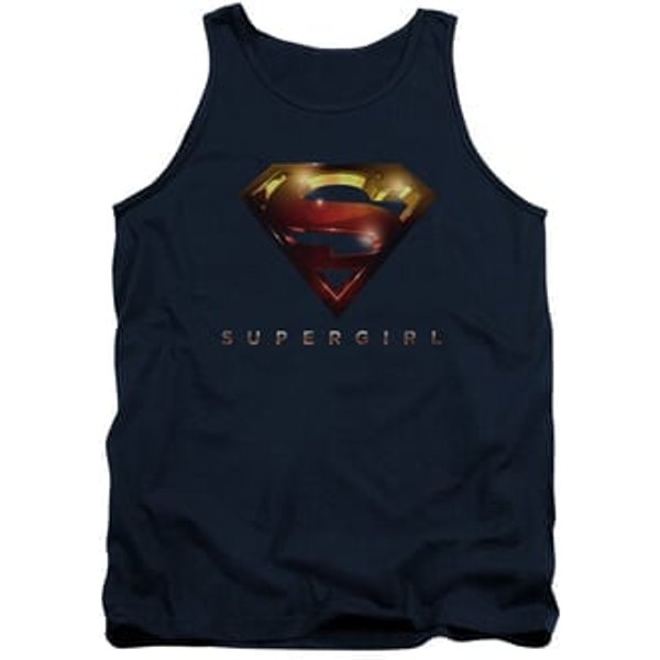 Supergirl Tank Top Logo Glare Navy Blue Tanktop