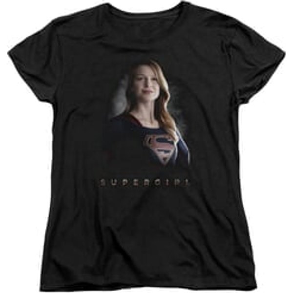 Supergirl Womens Shirt Standing Tall Black T-Shirt