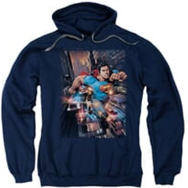 Superman Hoodie Bullet Proof Navy Sweatshirt Hoody
