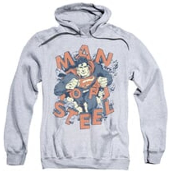 Superman Hoodie Coming Through Athletic Heather Sweatshirt Hoody