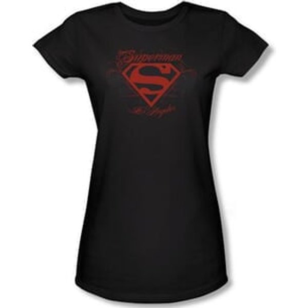 Superman Juniors T-shirt DC Comics Los Angeles Shield Black Tee Shirt