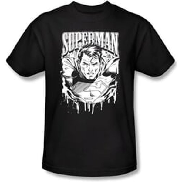 Superman Kids T-shirt DC Comics Super Metal Black Tee Youth