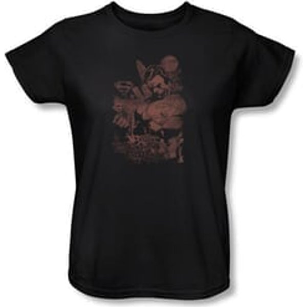 Superman Ladies T-shirt DC Comics Somber Power Superhero Black Shirt