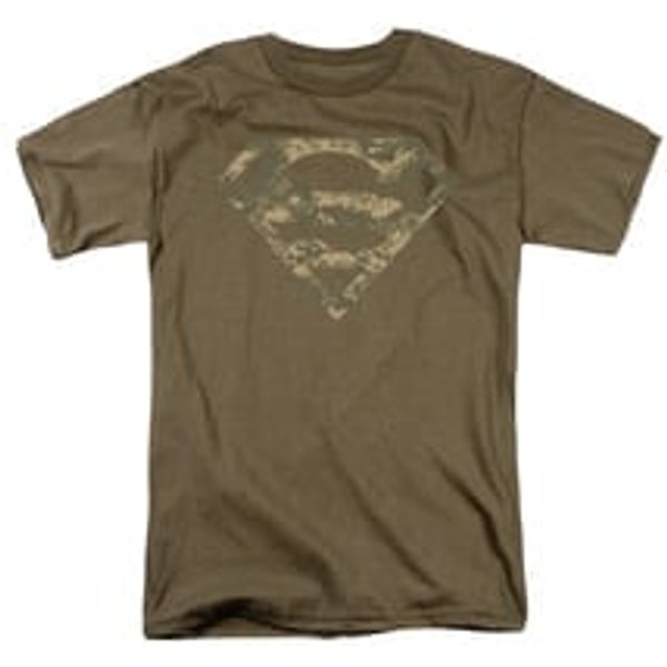 Superman Shirt Digi Camo Shield Safari Green T-Shirt