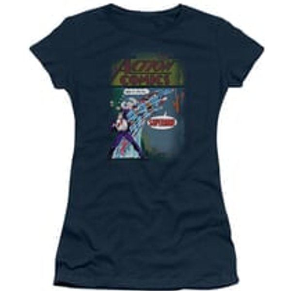 Superman Shirt Juniors Quick Change Navy T-Shirt