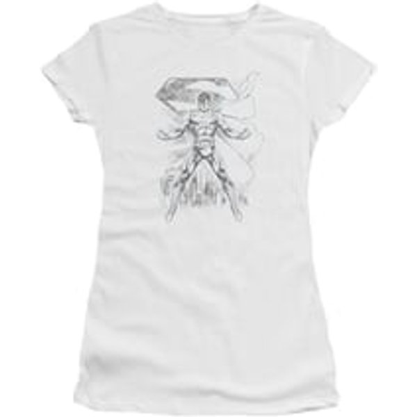 Superman Shirt Juniors Sketch White T-Shirt
