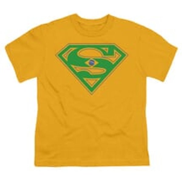 Superman Shirt Kids Brazil Shield Gold T-Shirt
