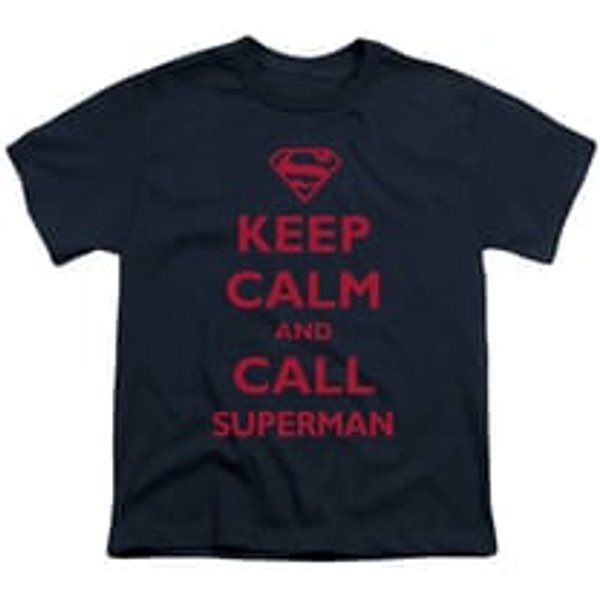 Superman Shirt Kids Keep Calm Navy T-Shirt