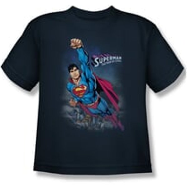 Superman Shirt Kids Over The City Navy T-Shirt