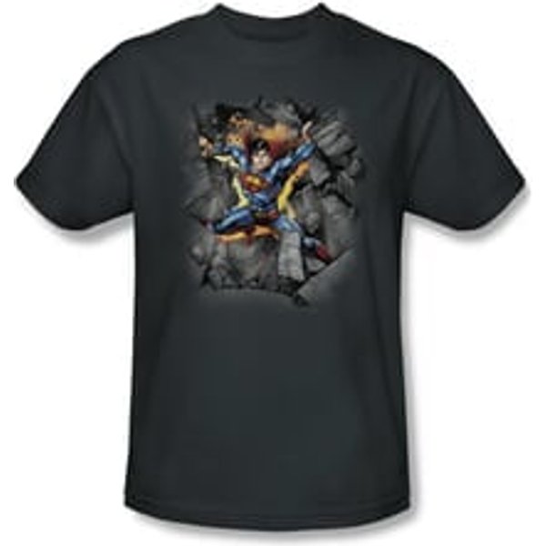 Superman Shirt Make A Hole Charcoal T-Shirt