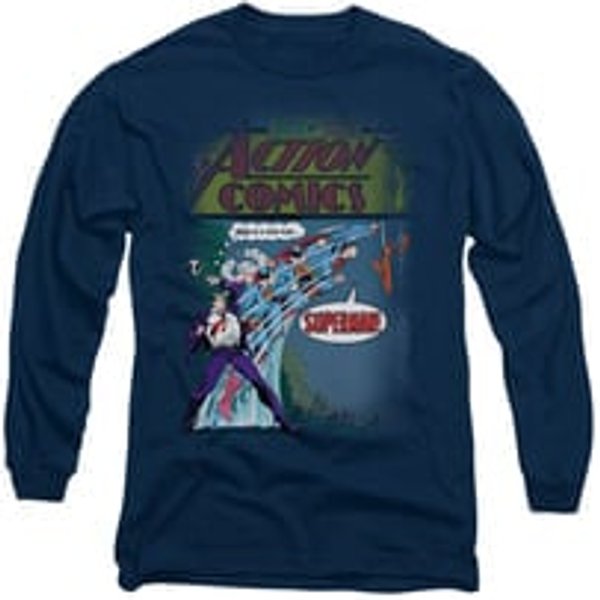 Superman Shirt Quick Change Long Sleeve Navy Tee T-Shirt