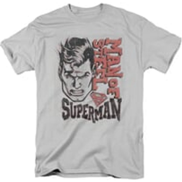 Superman Shirt Retro Lines Silver T-Shirt