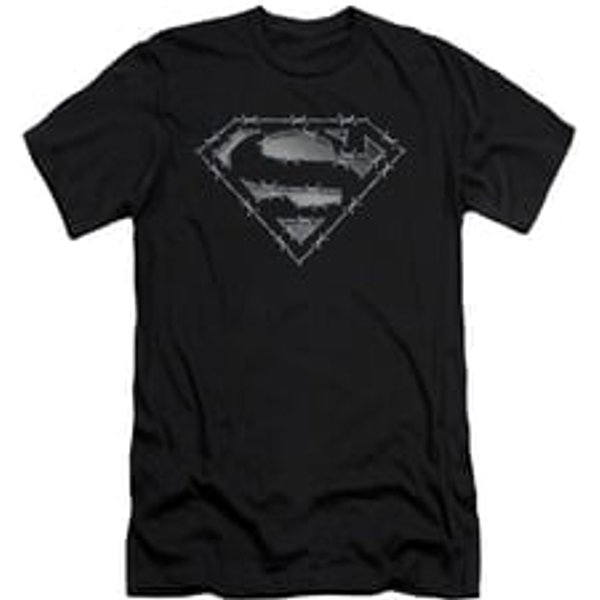 Superman Shirt Slim Fit Barbed Wire Black T-Shirt