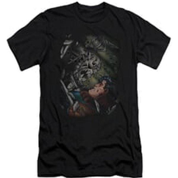Superman Shirt Slim Fit Battle Black T-Shirt