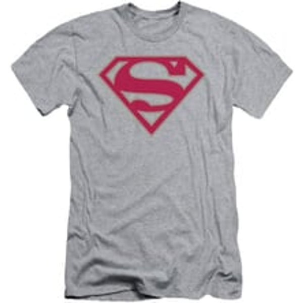 Superman Shirt Slim Fit Crimson Shield Athletic Heather T-Shirt