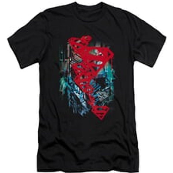 Superman Shirt Slim Fit Gritty Black T-Shirt