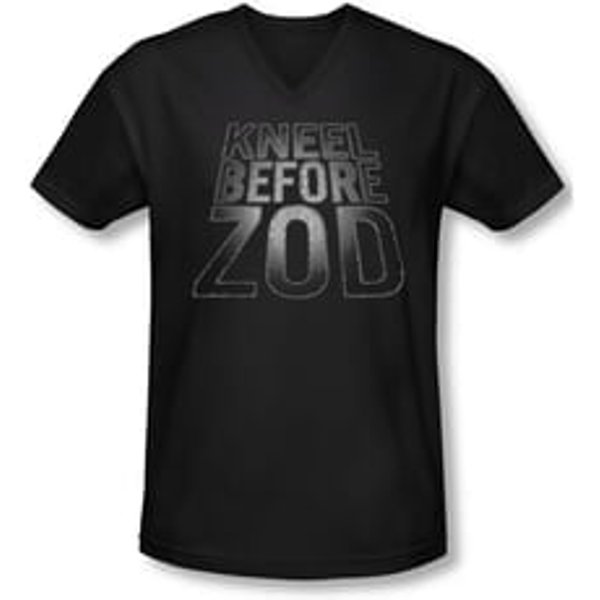 Superman Shirt Slim Fit V-Neck Before Zod Black T-Shirt