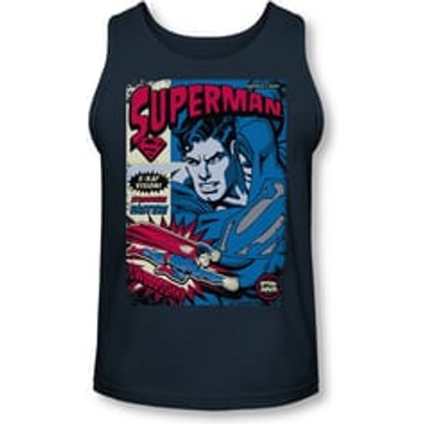 Superman Shirt Tank Top Action Packed Navy Tanktop