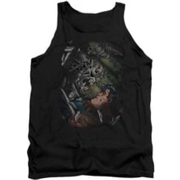 Superman Shirt Tank Top Battle Black Tanktop