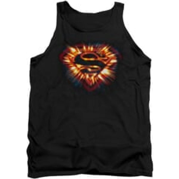 Superman Shirt Tank Top Space Burst Shield Black Tanktop
