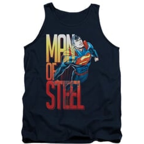 Superman Shirt Tank Top Steel Flight Navy Tanktop