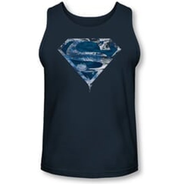 Superman Shirt Tank Top Water Shield Navy Tanktop