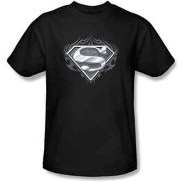 Superman T-shirt Biker Metal Awesome Adult Gothic Black Tee Shirt