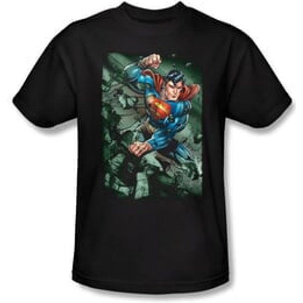 Superman T-shirt DC Comics Superhero Indestructible Adult Black Shirt