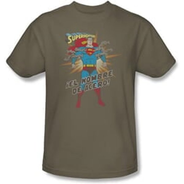 Superman T-shirt El Hombre Del Acero Spanish Superhero Adult Tee Shirt