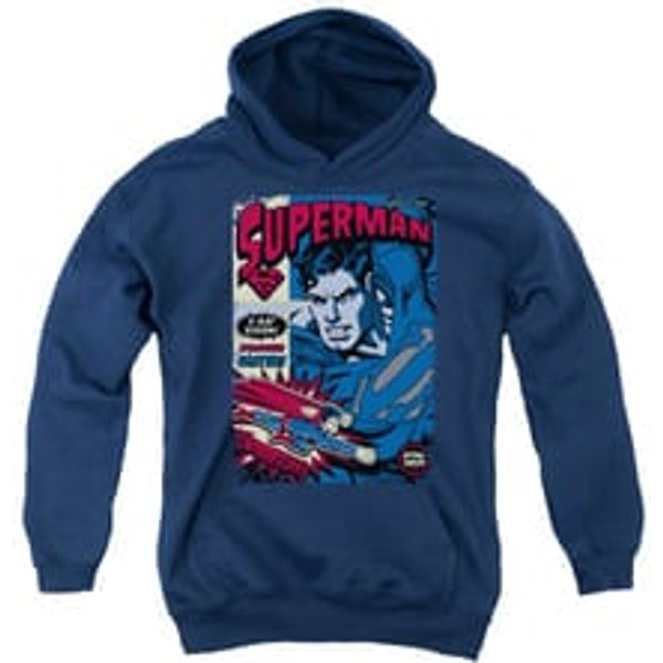 Superman Youth Hoodie Action Packed Navy Kids Hoody