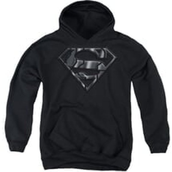 Superman Youth Hoodie Mech Shield Black Kids Hoody