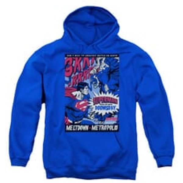 Superman Youth Hoodie Meltdown Royal Blue Kids Hoody