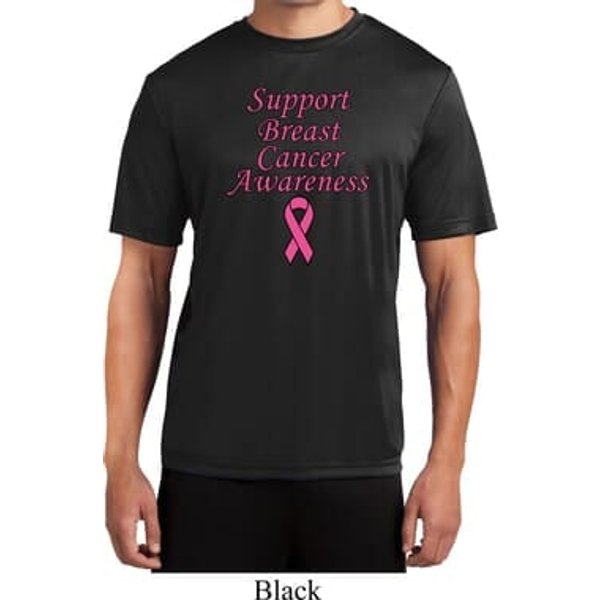 Support Breast Cancer Awareness Dry Wicking T-shirt
