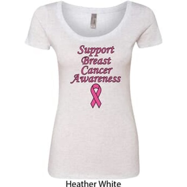 Support Breast Cancer Awareness Ladies Scoop Neck