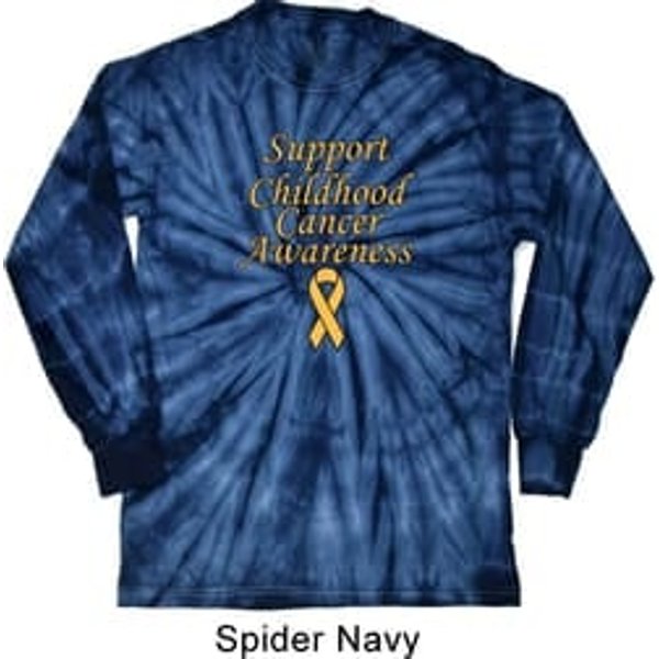 Support Childhood Cancer Awareness Long Sleeve Tie Dye