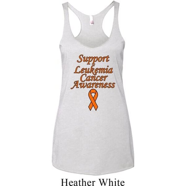 Support Leukemia Cancer Awareness Ladies Tri Blend Racerback