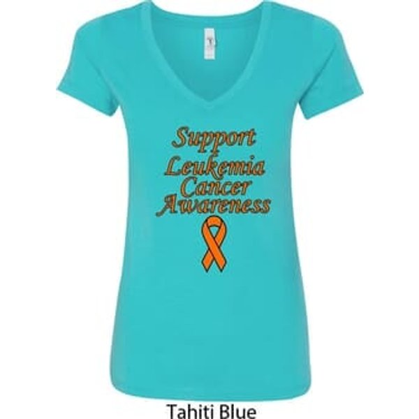 Support Leukemia Cancer Awareness Ladies V-neck