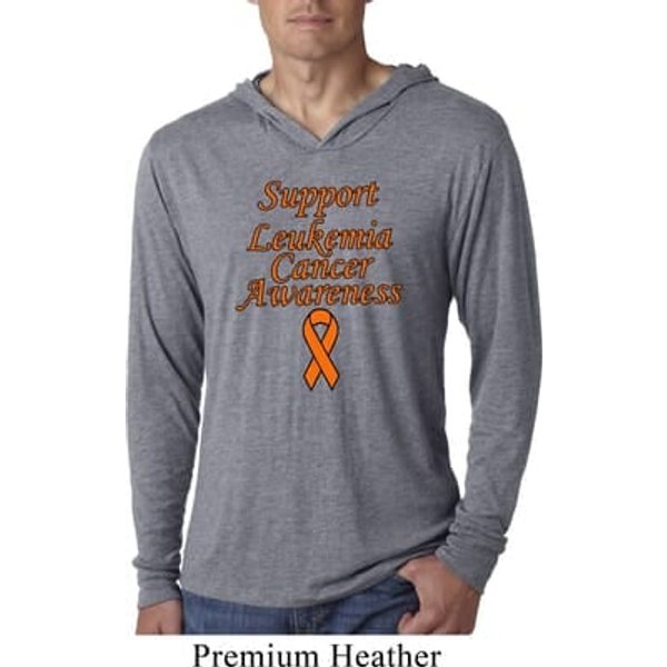 Support Leukemia Cancer Awareness Lightweight Hoodie Tee