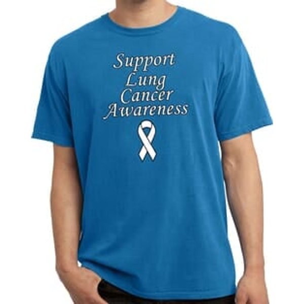 Support Lung Cancer Awareness Pigment Dyed Shirt
