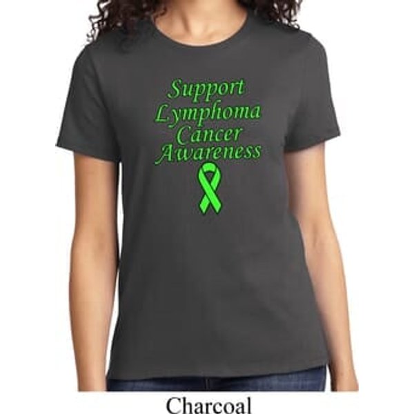 Support Lymphoma Cancer Awareness Ladies T-shirt