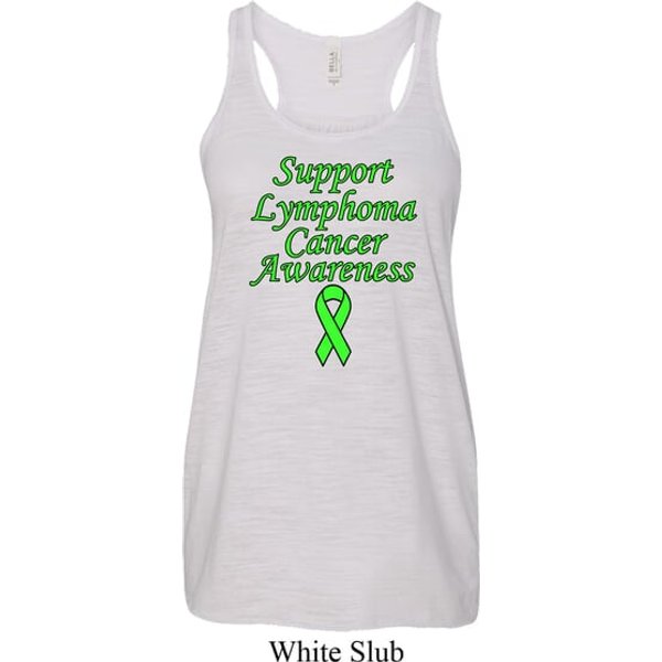 Support Lymphoma Cancer Ladies Flowy Racerback