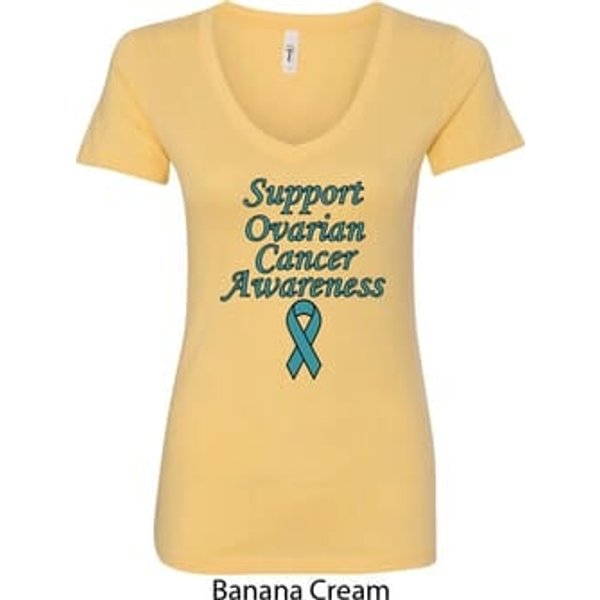 Support Ovarian Cancer Awareness Ladies V-Neck