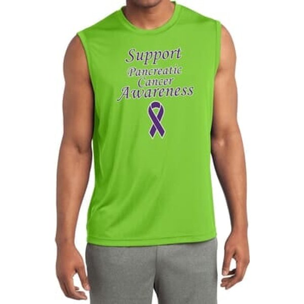 Support Pancreatic Cancer Awareness Dry Wicking Sleeveless Shirt