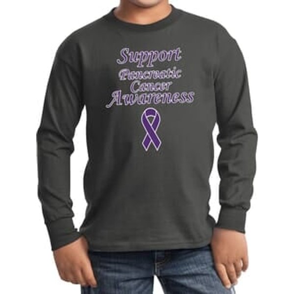 Support Pancreatic Cancer Awareness Kids Long Sleeve