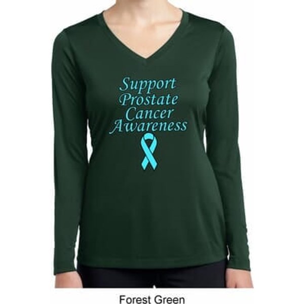 Support Prostate Cancer Ladies Dry Wicking Long Sleeve