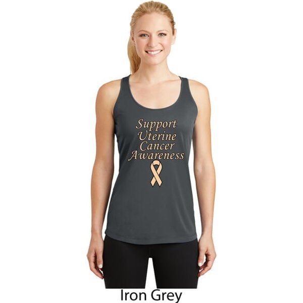 Support Uterine Cancer Ladies Dry Wicking Racerback